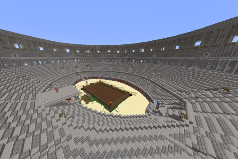 Zrzut ekranu przedstawia budowle w grze Minecraft