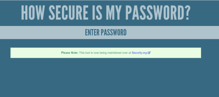 Strona internetowa How secure is my password