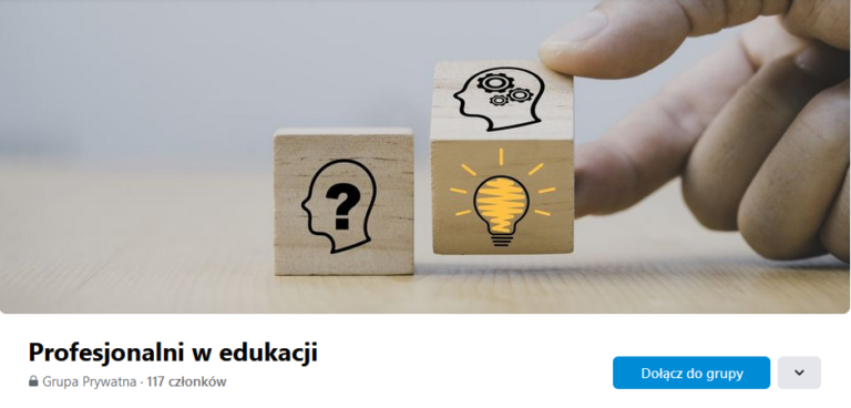 Baner grupy społecznościowej na Facebooku - Profesjonalni w edukacji