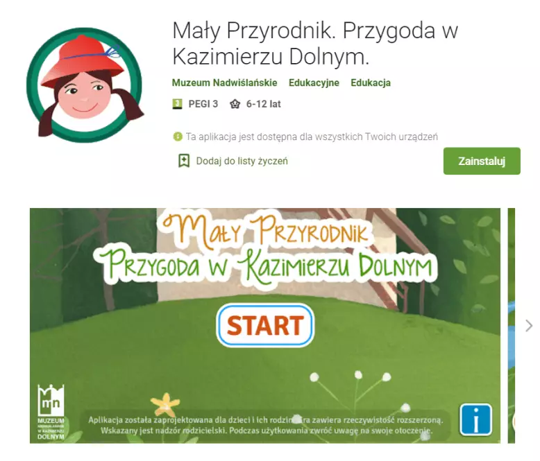 Mały Przyrodnik Kazimierz Dolny - zrzut ekranu ze sklepu Google Play